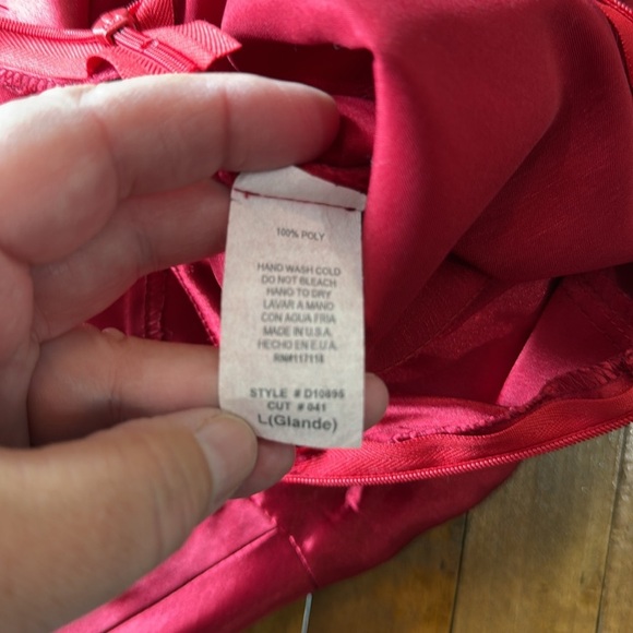 Marineblu Red Satin Slip Dress 15" P-P Size M - Picture 5 of 6